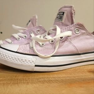 Lilac converse with floral inside, size 8